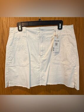 NWT CHARLIE B White Cotton Utility Mini Skort